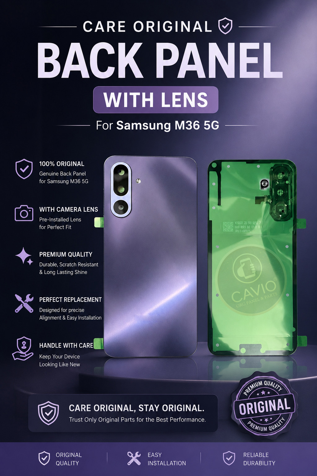 Orignal Back Panel With Lens & Gasekit